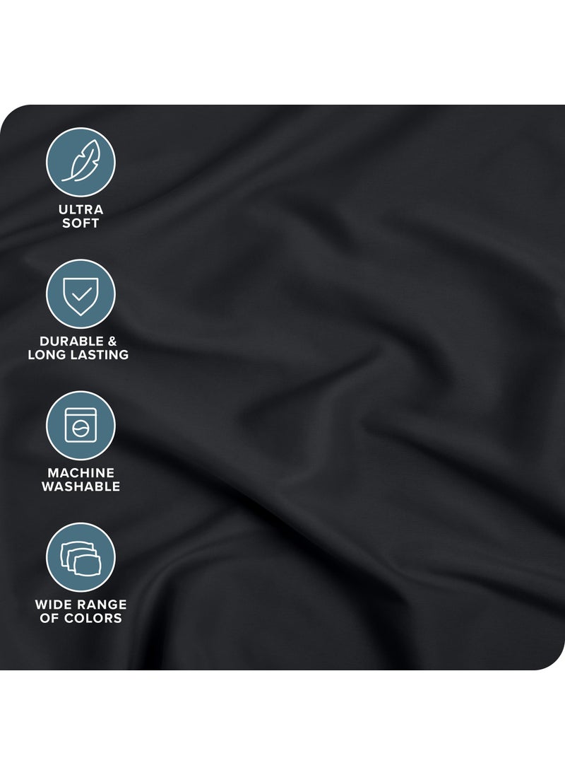 Bare Home Bare Home 2-Pack Fitted Bottom Sheets King - Premium 1800 Ultra-Soft Wrinkle Resistant Microfiber - Deep Pocket (King  Black)  - Image 2