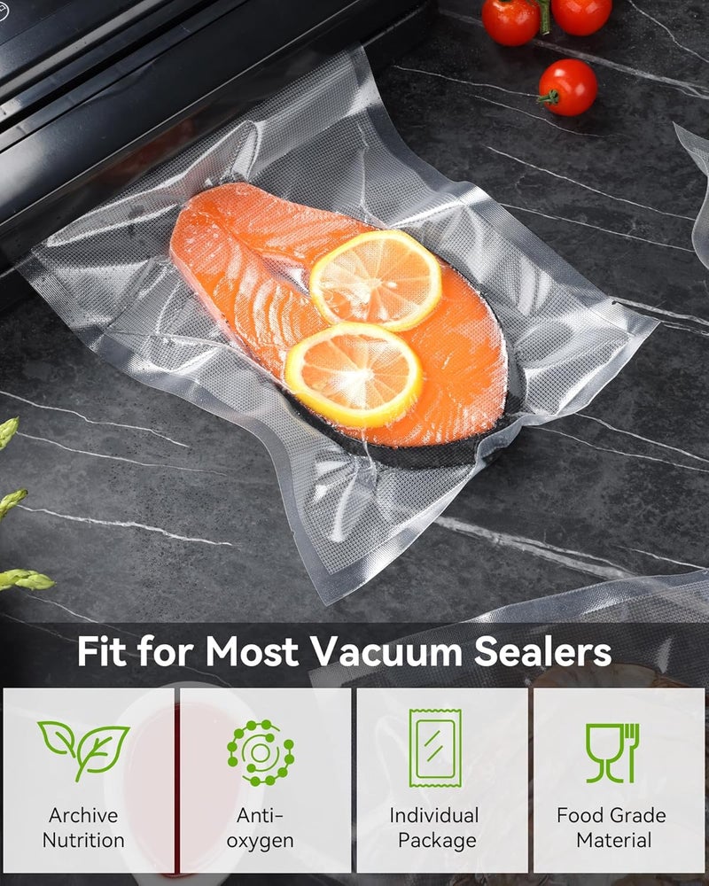 AENTGIU 300-Count Food Vacuum Sealer Bags 8 x 12 inch, Thick BPA-Free Sous Vide Bags Compatible with Most Vac Machines, Food Saver, Seal a Meal, Commercial Grade Quart Precut Meal Prep Storage Bags - Image 5