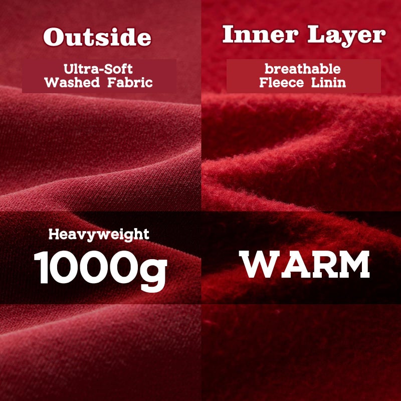 Dnzzs Womens Zip Up Hoodie Oversized Acid Wash Sweatshirts Heavyweight Fall Fashion Outfits Casual Jackets Winter Clothes,Red,Medium - Image 4