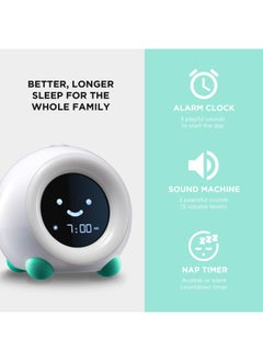 LittleHippo Mella Ready To Rise Children S Sleep Trainer Ok To Wake Alarm Clock Night Light And Sleep Sounds Machine Tropical Teal  - Image 4