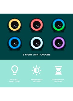 LittleHippo Mella Ready To Rise Children S Sleep Trainer Ok To Wake Alarm Clock Night Light And Sleep Sounds Machine Tropical Teal  - Image 3