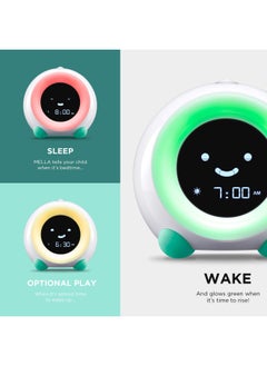 LittleHippo Mella Ready To Rise Children S Sleep Trainer Ok To Wake Alarm Clock Night Light And Sleep Sounds Machine Tropical Teal  - Image 2