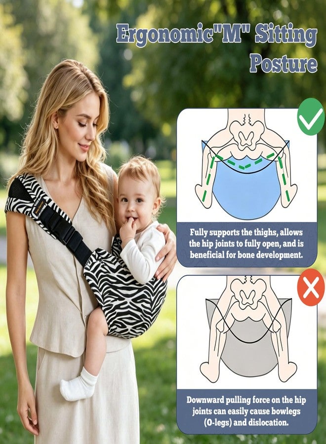 AXEARTE Baby Sling Carrier for Toddler 12-45 Lbs, Lightweight Hip Support Baby Sling with Safety Snap Buckle, Adjustable Shoulder Strap, One Size Fits All Parents, for Travel, Shopping & Daily Use (Black) - Image 3