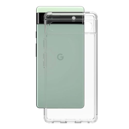 RIGGEAR Crystal Clear Hybrid Transparent Google Pixel 6A Back Cover Case (Clear Transparent TPU+PC) - Image 3