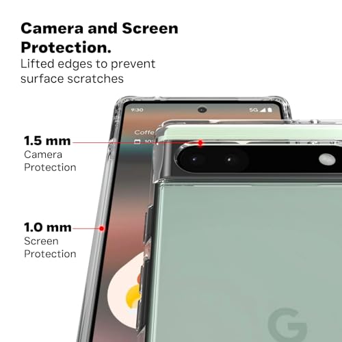 RIGGEAR Crystal Clear Hybrid Transparent Google Pixel 6A Back Cover Case (Clear Transparent TPU+PC) - Image 4
