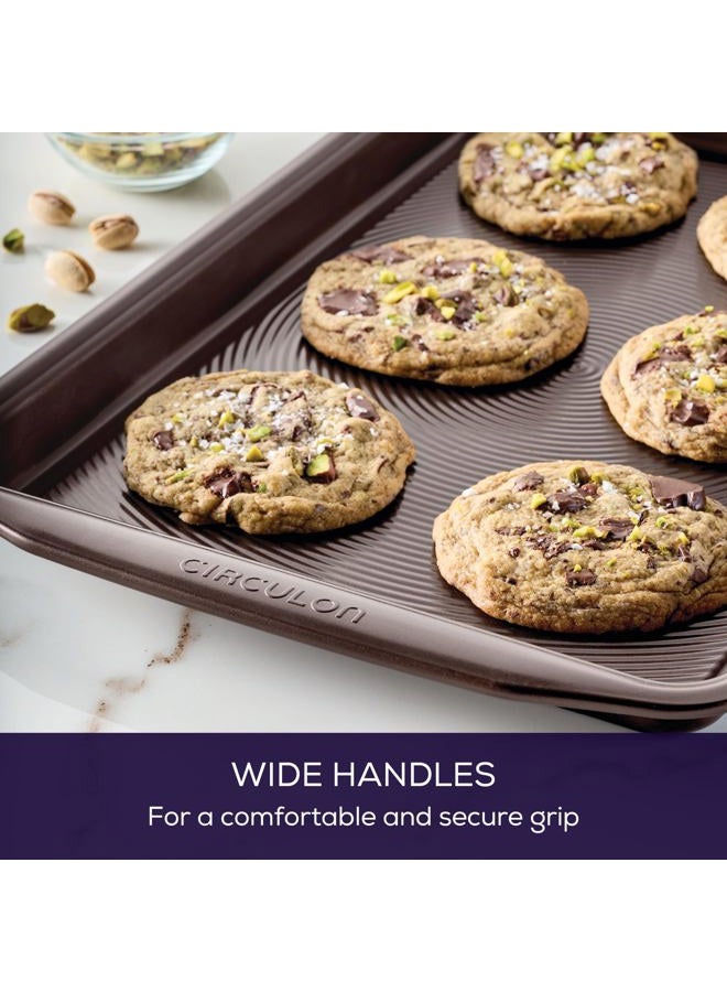 Circulon Nonstick Bakeware, Nonstick Cookie Sheet/Baking Sheet - 10 Inch x 15 Inch, Chocolate Brown - Image 5