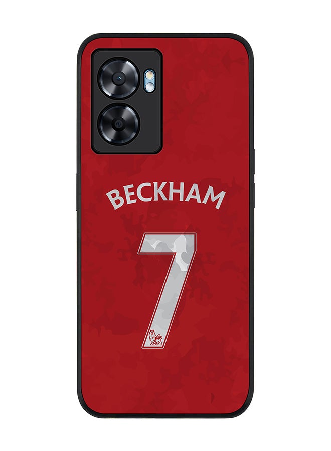Rugged Black edge case for Oppo A77 5G / Oppo A57 5G, Slim fit Soft Case Flexible Cover - Beckham Jersey