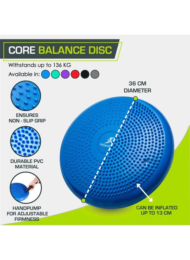 ProSourceFit Core Balance Disc Trainer, 14” Diameter with Pump for Improving Posture, Fitness, Stability - Image 3