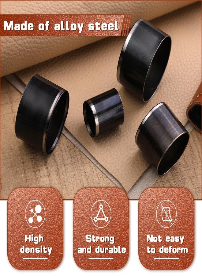 Yizzvb 8 Pcs Leather Circle Cutter Tool Set, Leather Punch Tool, High Carbon Steel Round Craft Punching Tools for DIY Craft, Punching Die Set, 8 Sizes 20 25 30 35 40 45 50 55mm - Image 3