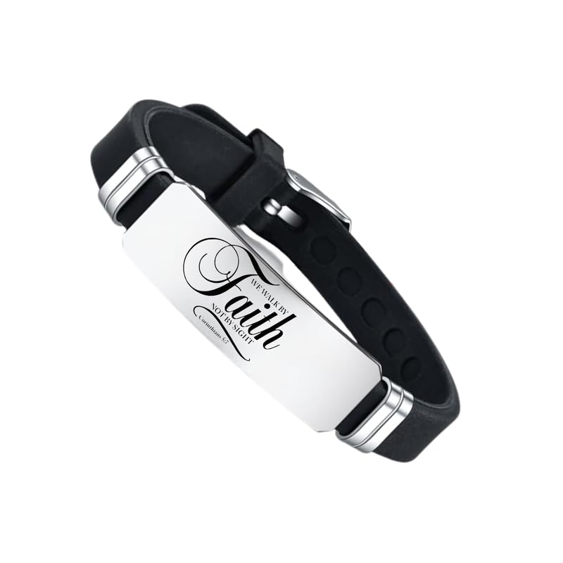 M Men Style Christian Gifts for Women Religious Faith Bracelet for Women Cross Baptism Bible Verse Jewelry Stainless Steel Confirmation Gifts Birthday for Men SBr2024291 - Image 4