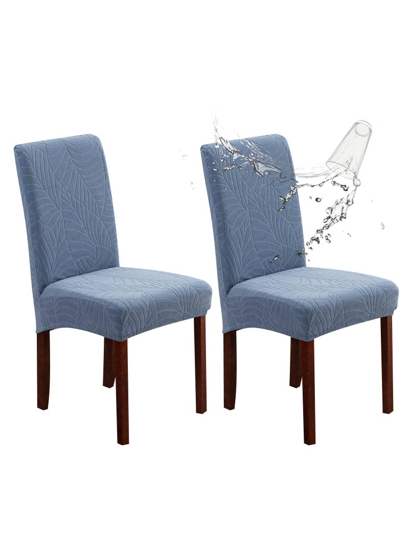 Y&D Chair Covers for Dining Room  Solid Stretch Covers Washable Kitchen Slip Jacquard Parson  Chairs Seat Slipcover - Image 1