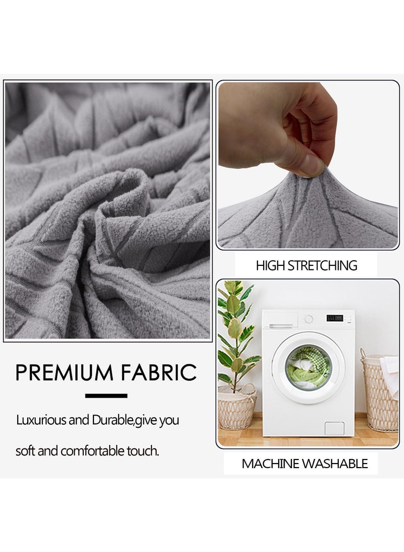 Y&D Chair Covers for Dining Room  Solid Stretch Covers Washable Kitchen Slip Jacquard Parson  Chairs Seat Slipcover - Image 5