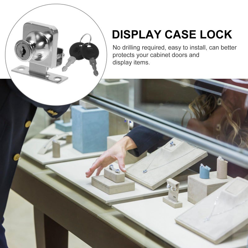 Glass Cabinet Lock Sliding Door Security Lock Anti Theft Alloy For Furniture Store - Image 4