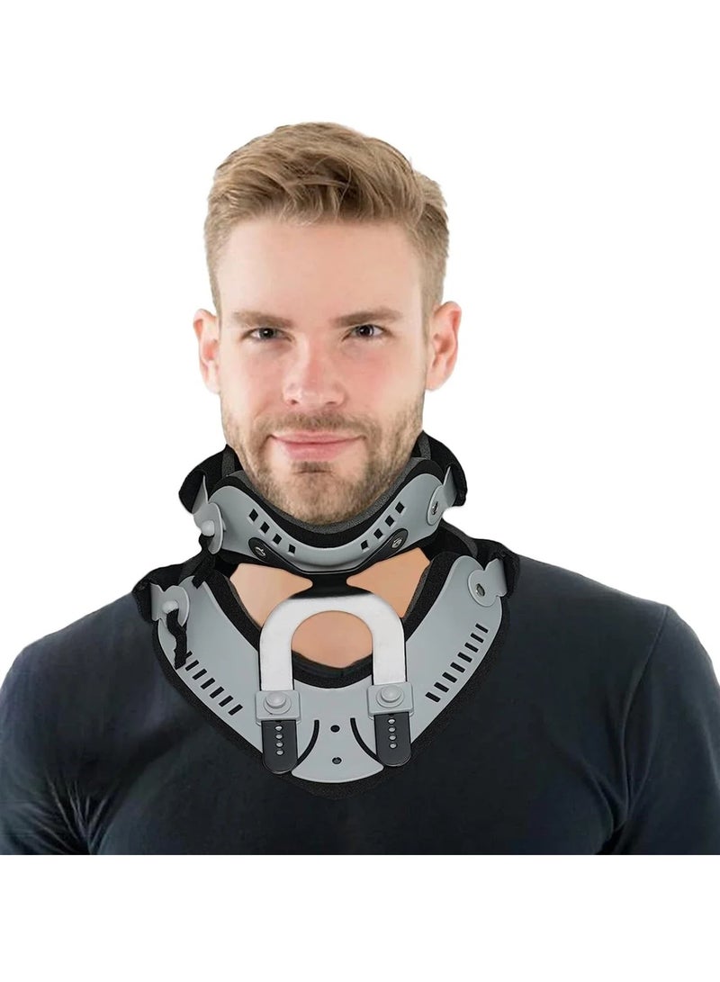 AROAQ Neck Brace Support,  Adjustable Cervical Collar, Comfortable Fixable Neck Posture Corrector, Neck Pain Spine Pressure Traction Device For Neck Pain Posture Support, (1pc, Grey) - Image 2