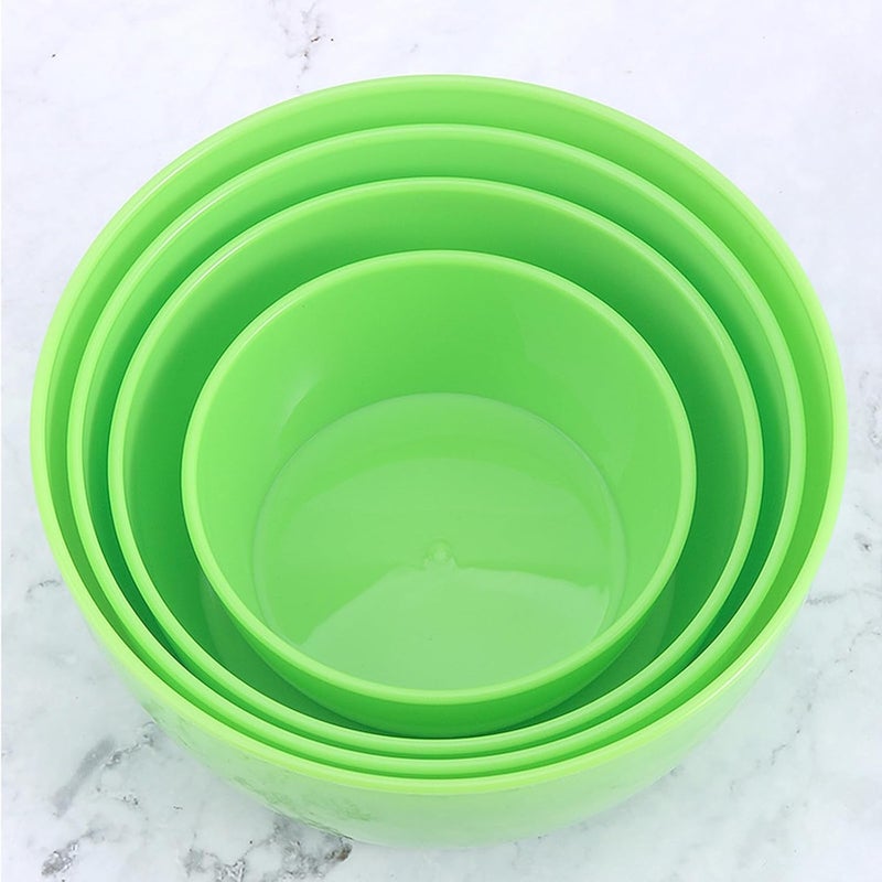 ATRDTO Set of 4 Plastic Prep Bowls with Lids，Microwave and Dishwasher Safe,Ideal for Baking, Prepping, Cooking and Serving Food (Green) - Image 3