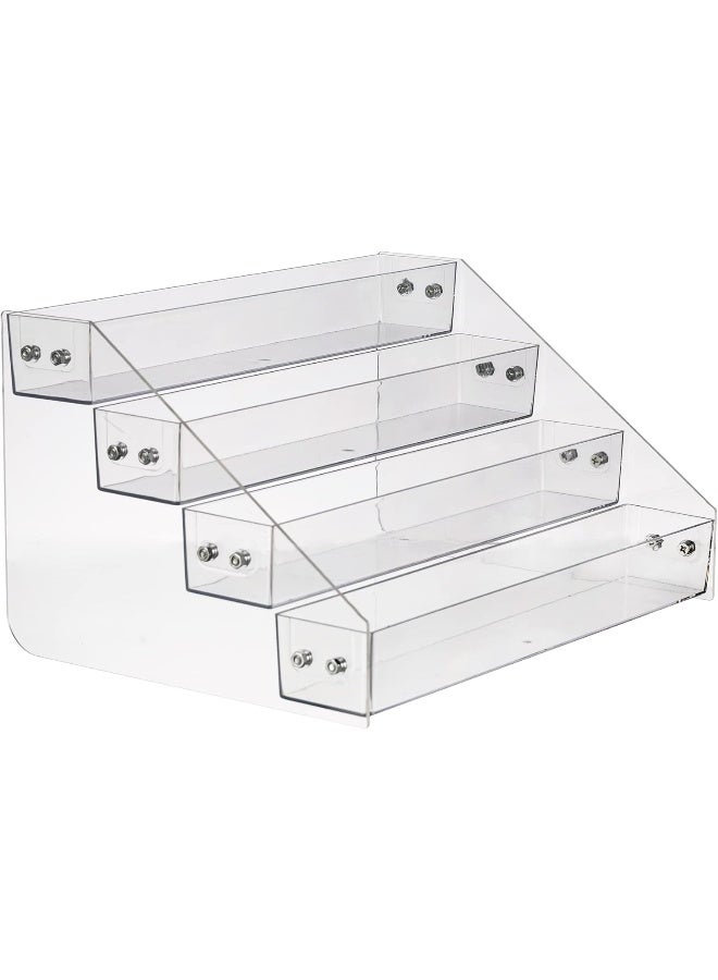 TPGP Acrylic Spice Rack, Tiered Spice Rack Shelf Seasoning Organizer for Countertop, Cabinet, Pantry, Kitchen Storage - 4 Tier - Image 1
