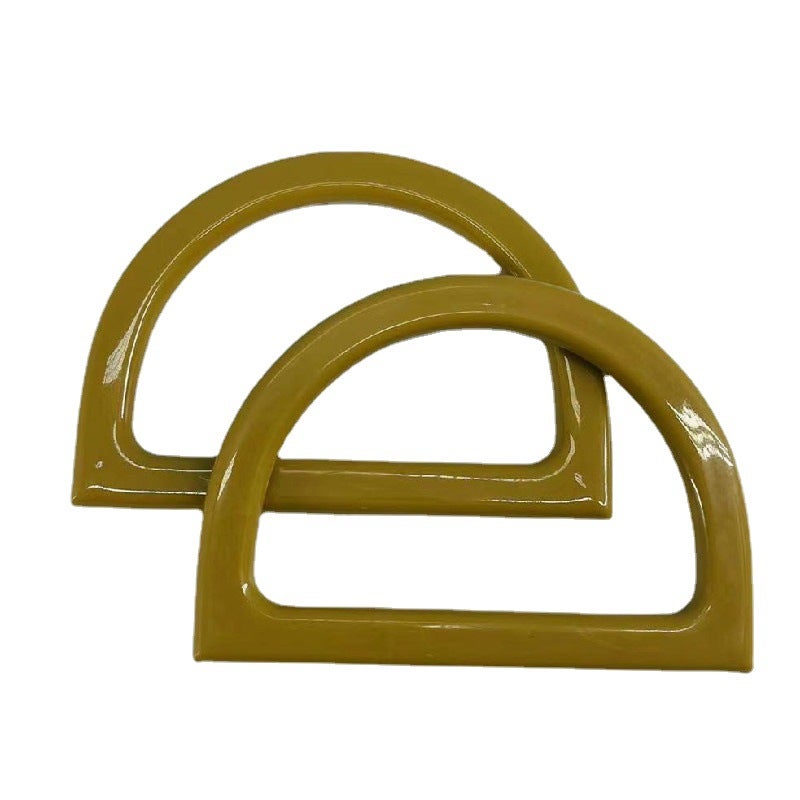 New Spring Brown Diy Resin Flat Ring Wrist Bag Portable Wooden D Brown Resin Arm - Image 2
