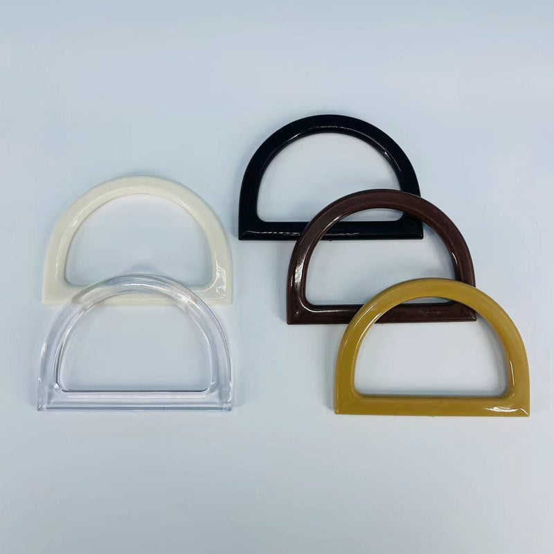 New Spring Brown Diy Resin Flat Ring Wrist Bag Portable Wooden D Brown Resin Arm - Image 4