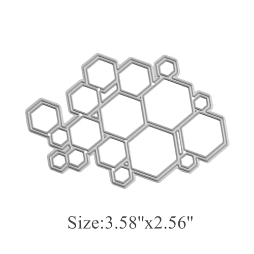 hinana Hexagon Lattice Frame Metal Die Cuts,Hexagon Hollow Background Cutting Dies Cut Stencils for DIY Scrapbooking Photo Decorative Embossing Paper Dies for Scrapbooking Card Making - Image 2