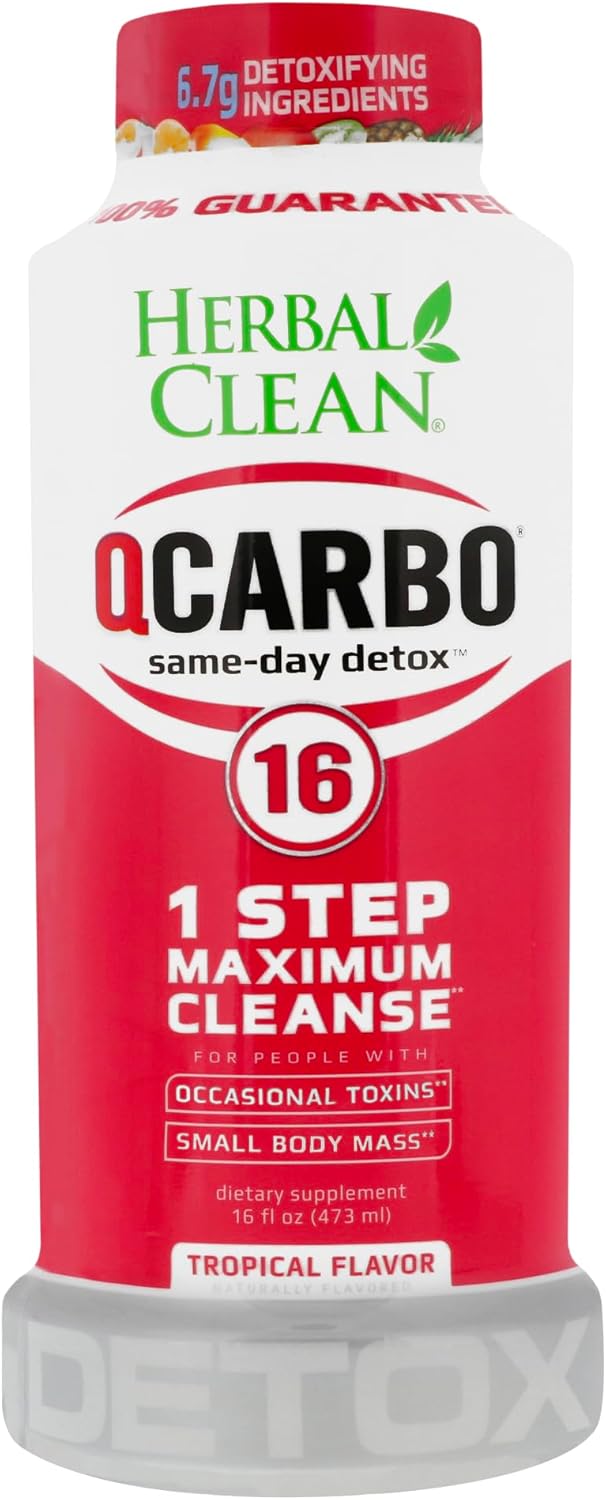 Herbal Clean QCarbo16 SameDay Premium Detox Drink Tropical Flavor 16 Fl Oz - Image 1