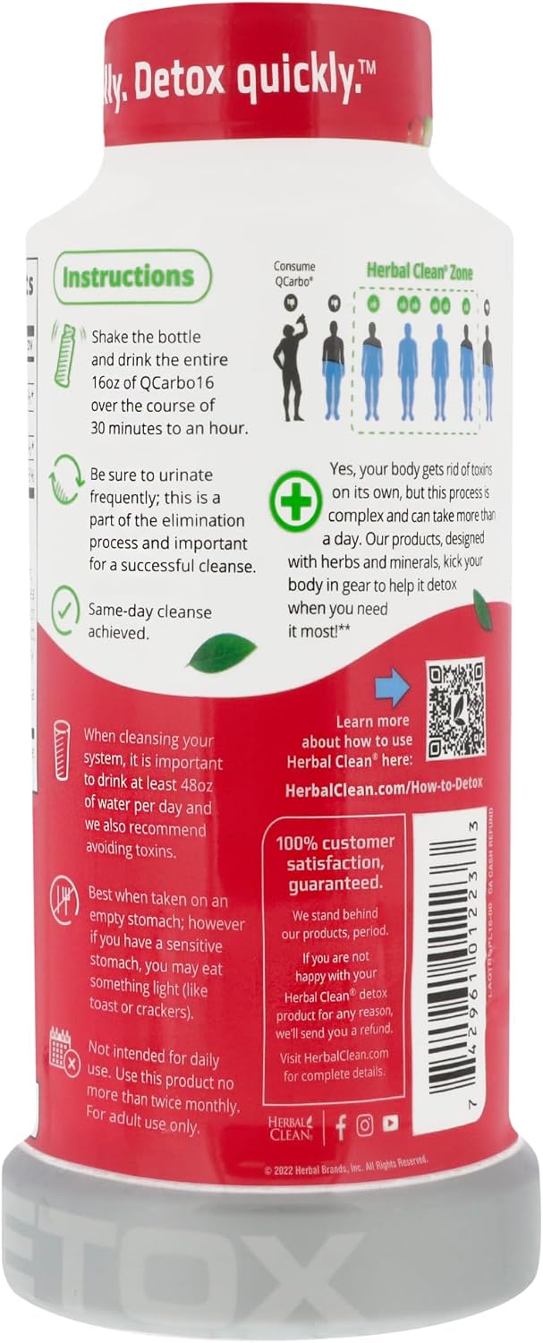 Herbal Clean QCarbo16 SameDay Premium Detox Drink Tropical Flavor 16 Fl Oz - Image 3
