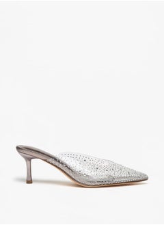 Women's Embellished Slip-On Mules with Stiletto Heels Ramadan Collection