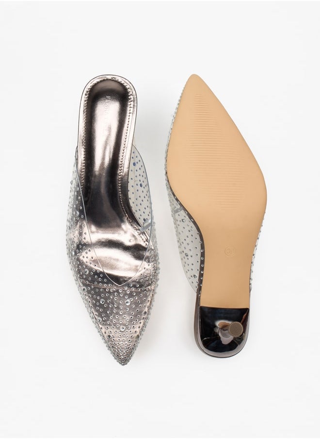 Flora Bella By Shoexpress - Women's Embellished Slip-On Mules with Stiletto Heels Ramadan Collection - Image 1