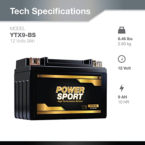 ExpertPower ETX9-BS 12v9ah lead_acid_battery replaces YTX9-BS - Image 2