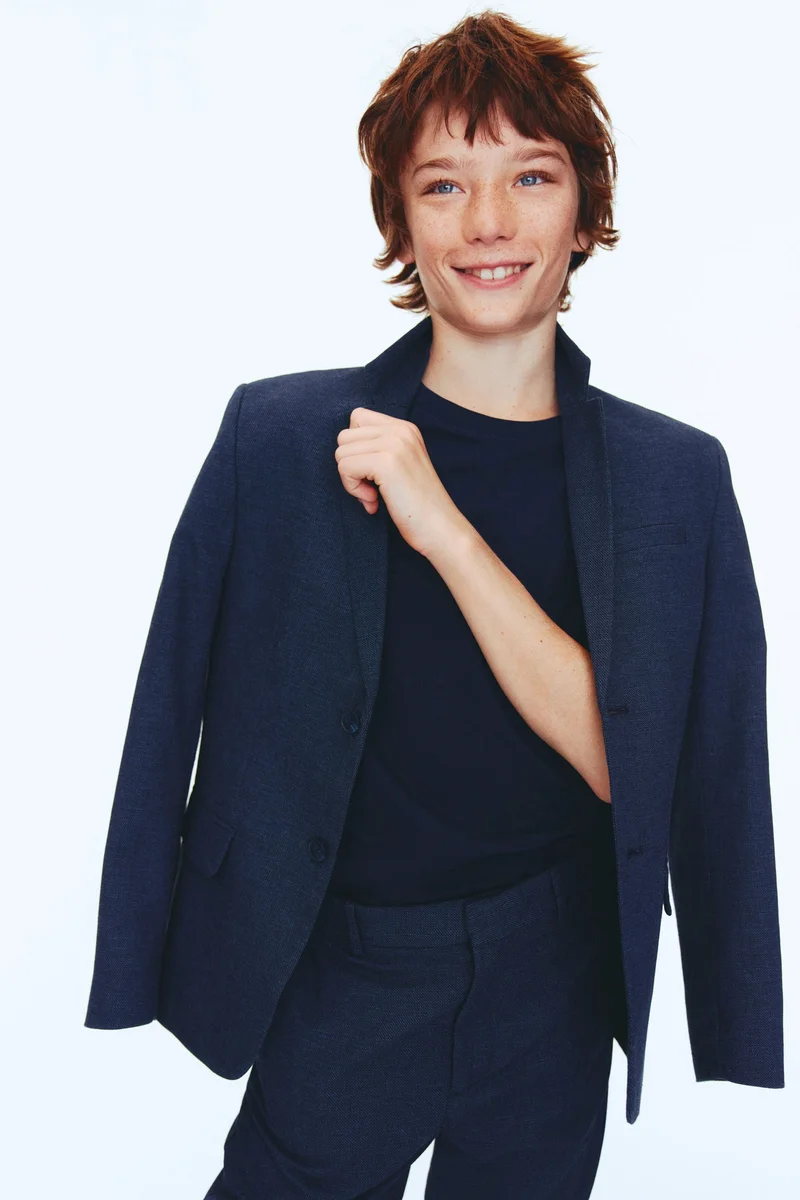 اتش اند ام بدلة من مزيج الكتان