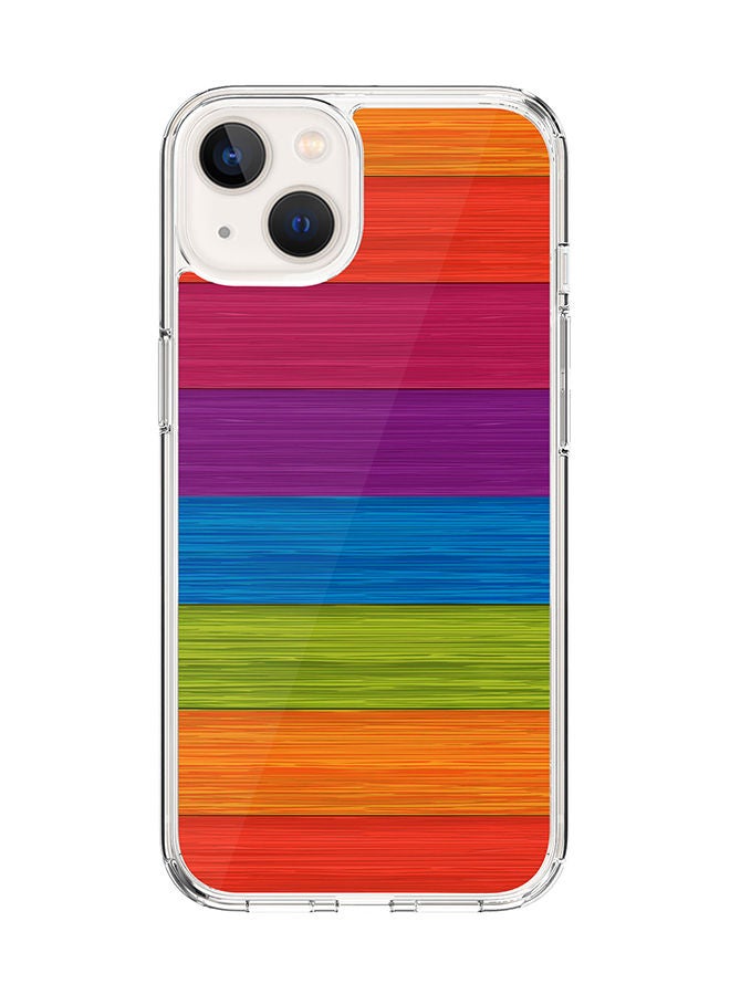 Stylizedd Classic Clear Case for Apple iPhone 14 Hybrid Soft Case Flexible Edges Anti Drop TPU PC Gel Thin Transparent Cover [ Designed for Apple iPhone 14 ] - Colorwood Full Print - Image 1
