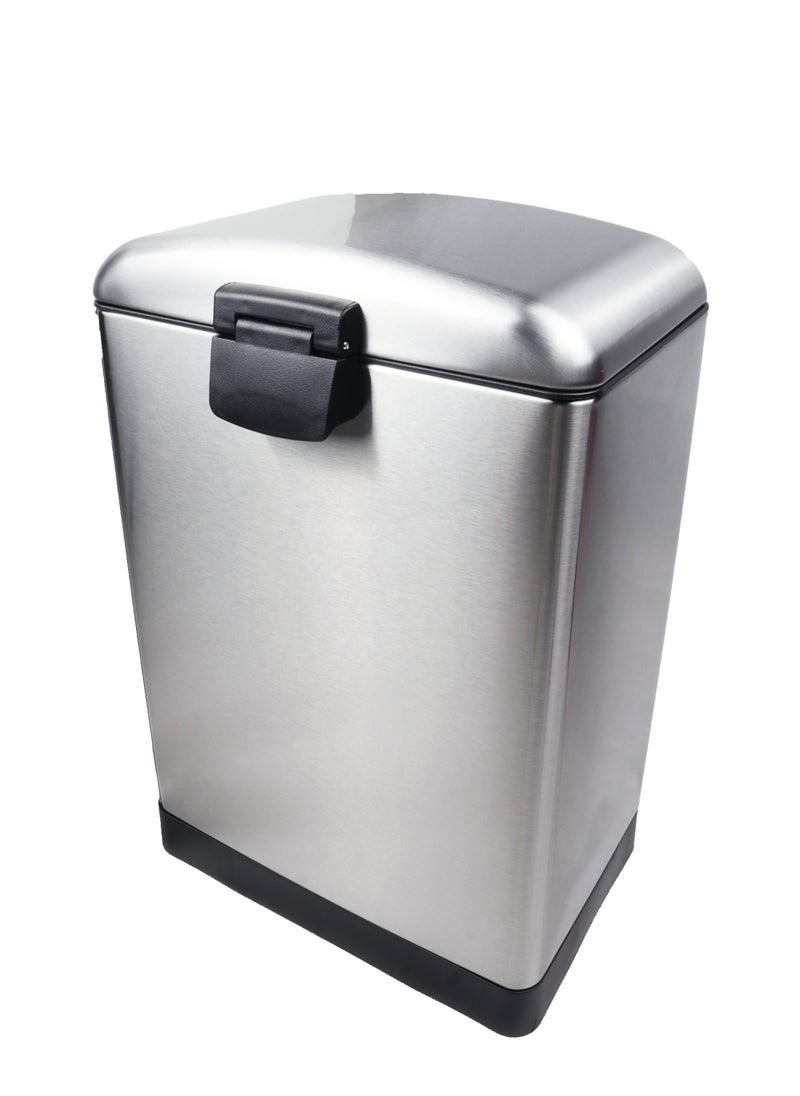 Generic Step Garbage Bin | Brushed Stainless Steel Finish | Soft-Closing | Fingerprint-Resistant | Groove Pedal | Suitable For Kitchens & Homes | Metallic Grey | 12L  - Image 4