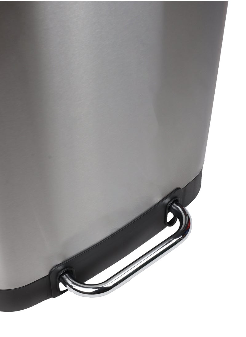 Generic Step Garbage Bin | Brushed Stainless Steel Finish | Soft-Closing | Fingerprint-Resistant | Groove Pedal | Suitable For Kitchens & Homes | Metallic Grey | 12L  - Image 5