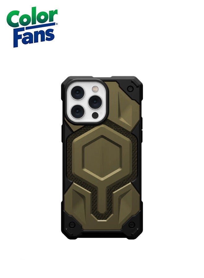 Color Fans Monarch Pro Kevlar MagFit iPhone 14 Pro Case Rugged Protective Cover Element Green - Image 2
