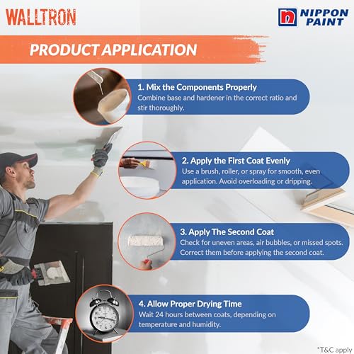 Nippon Paint والترون هيدرو-إيبوكسي 2 كجم – طلاء مقاوم للماء للاستخدام الثقيل | متين، مقاوم للمواد الكيميائية، إيبوكسي ذو جزئين للخرسانة والمعادن - Image 4