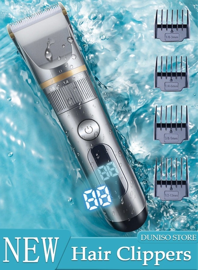DUNISO Hair Clippers Electric with 5 Modes 4 Kinds of Positioning Combs Hair Cutting Kit Pro Mens Clippers for LED Display Cordless Rechargeable Hair Trimmer Set Professional Barbers Grooming Kit - Image 1