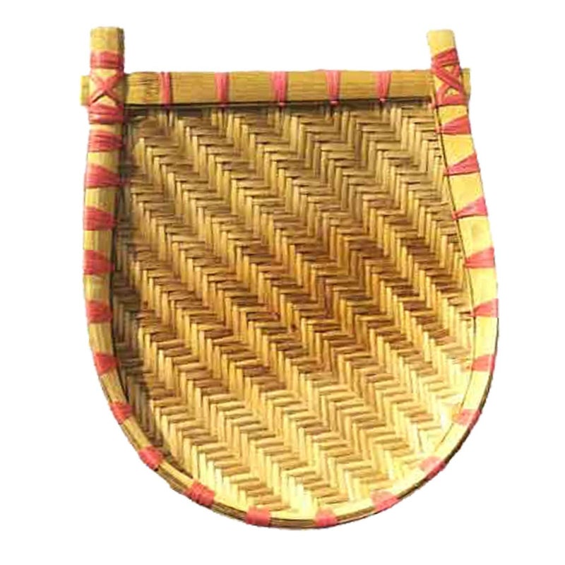 JOYNAGAR Bamboo Basket 15X12 Inch - Bengali Style Decorative Kula, Moram for Kitchen Storage, Bamboo Cane Tray, Natural Color Rice Stone Separator for Chhath Puja Samagri & Weddings - Image 5
