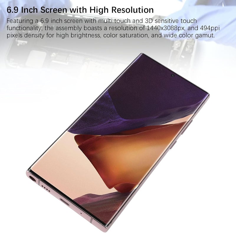 Screen Replacement for 20 Ultra 6.9 Inch TFT LCD Display Touch Screen Digitizer Assembly with Repair Toolkit for SMN986U SMN986B SMN985F (Rose Gold) - Image 3