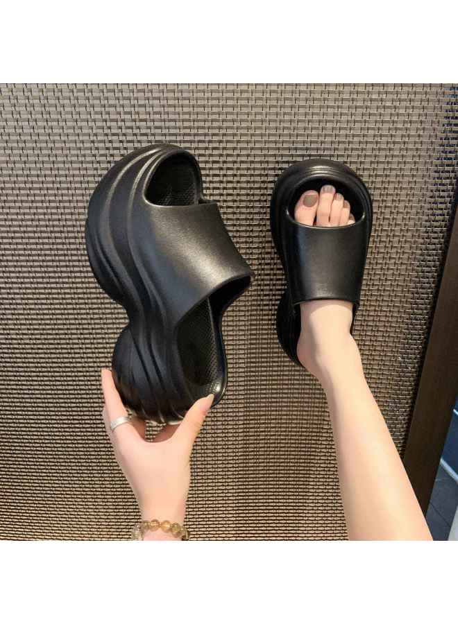 St&Sat Instant Height Boost 7.5cm】new Thick Sole Beach Sandals For Women, Summer One-strap Flip Flops, Outdoor Slippers For Women - Image 3