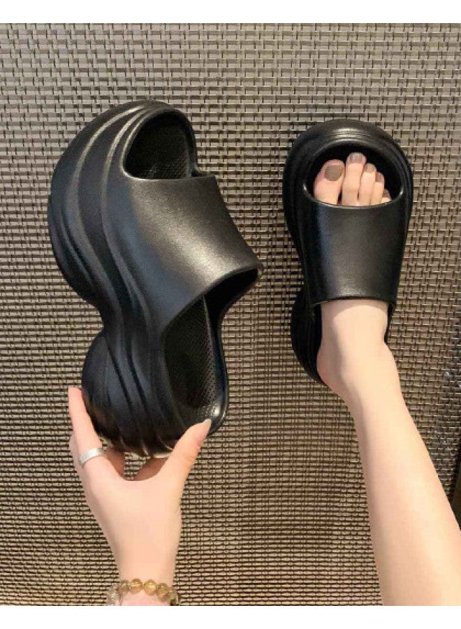 St&Sat Instant Height Boost 7.5cm】new Thick Sole Beach Sandals For Women, Summer One-strap Flip Flops, Outdoor Slippers For Women - Image 1