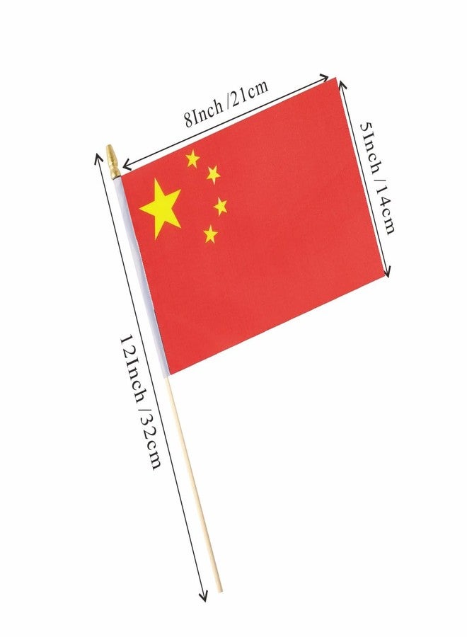 Ckexin 25Pack Small China Flags Handheld Mini Chinese Flag on Stick 5x8 Inch - Image 2