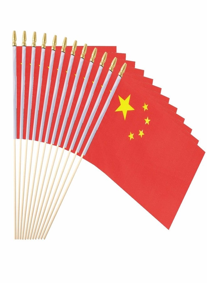 Ckexin 25Pack Small China Flags Handheld Mini Chinese Flag on Stick 5x8 Inch - Image 1