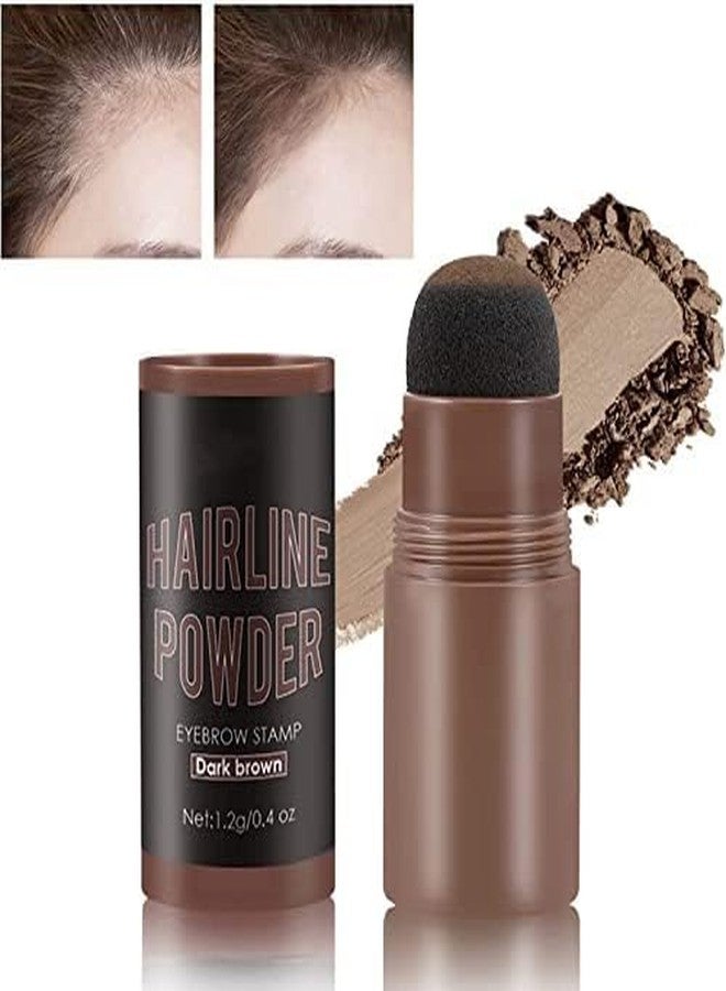 Crizer Natural Hairline Powder Stick, 1PCS Hair Shadow Powder stick with 2 Pairs Of Eyebrow Stamp, Quick Root Touch-Up, Waterproof Hair Shading Sponge Pen for Cover Hair Touch-Up (BROWN) - Image 1