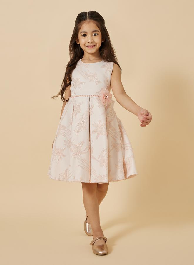 Styli Embellished Pleated Fit and Flare Dress - Image 1