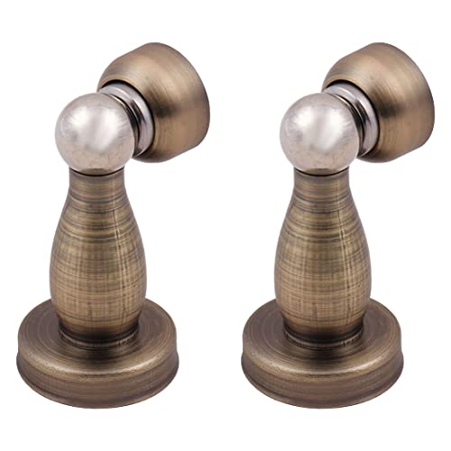 Klaxon Glamour Stainless Steel Magnetic Door Stopper Catcher with Screw Fitting - Antique Finish - (Pack of 2) - Image 1