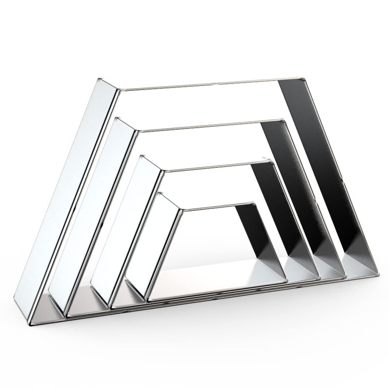 Trapezoid Cookie Cutter Set Large 5 Inch 4 Inch 3 Inch 2 Inch Geometric Frame Plaque Cookie Cutters Shapes Molds Stainless Steel