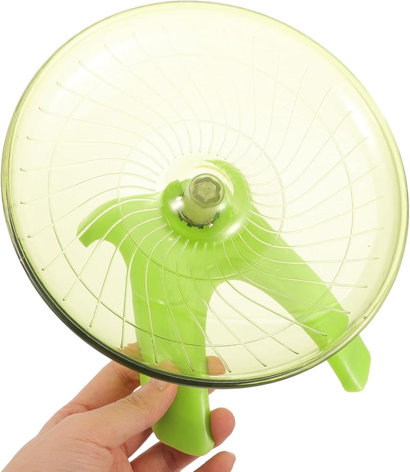 Silent Hamster Running Wheel with Stand, Hedgehog Exercise Wheel for Guinea Pig and Chinchilla, Quiet Spinner Small Animal in Matcha Green - Image 4