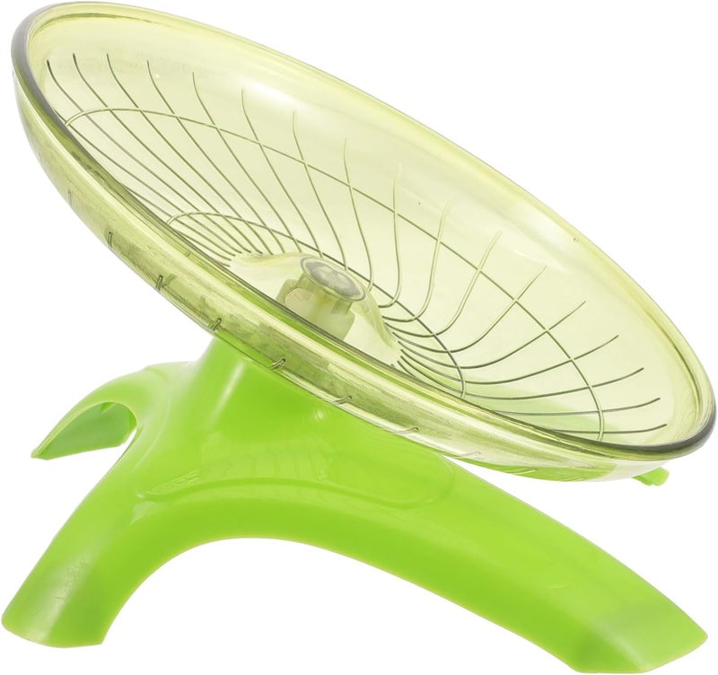 Silent Hamster Running Wheel with Stand, Hedgehog Exercise Wheel for Guinea Pig and Chinchilla, Quiet Spinner Small Animal in Matcha Green - Image 1