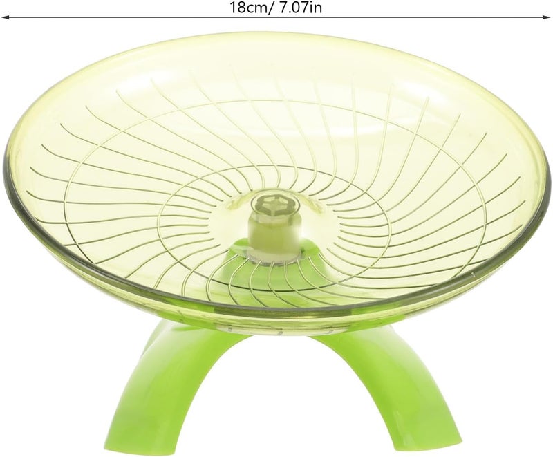 Silent Hamster Running Wheel with Stand, Hedgehog Exercise Wheel for Guinea Pig and Chinchilla, Quiet Spinner Small Animal in Matcha Green - Image 2