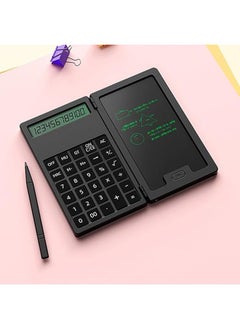 General Electronic Notepad Calculator with Erasable Writing Notepad, Portable Folding LCD Whiteboard 12 Digit Clear Screen Pocket Scientific Calculator Black  - Image 3