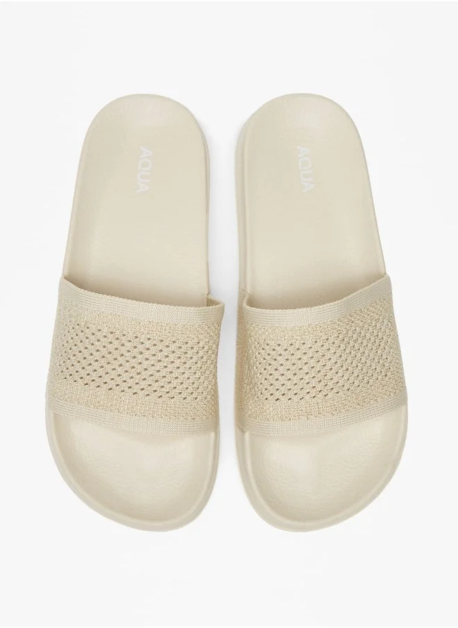 Aqua Women's Textured Slip-On Slides